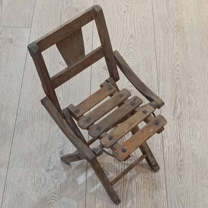 Vintage wooden folding chair for toddler