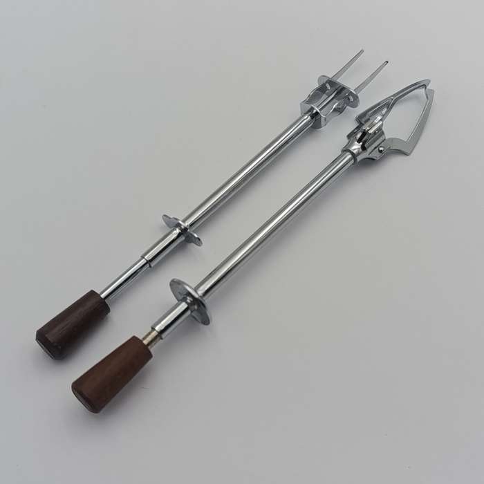 Vintage Automatic Bar tongs and push fork for ice, cherries and Olives