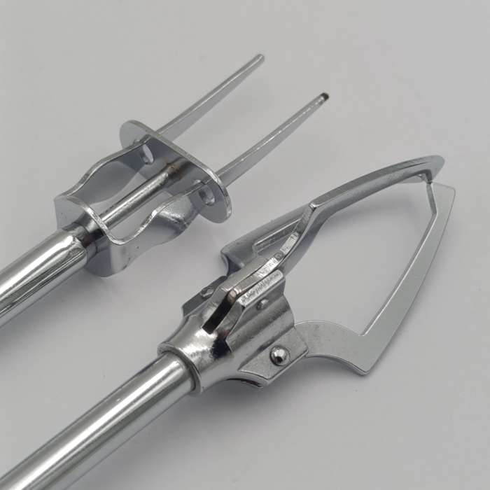 Vintage Automatic Bar tongs and push fork for ice, cherries and Olives