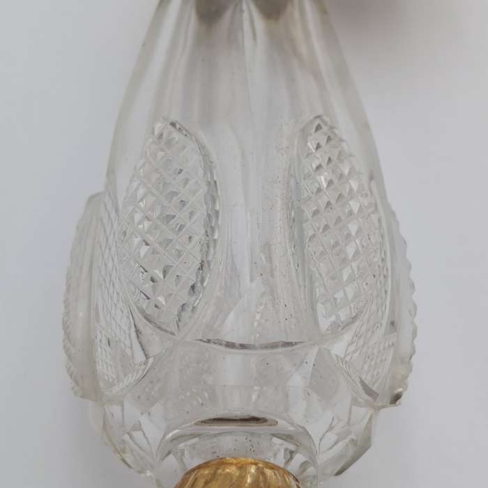 Antique Dutch 14kt gold and crystal perfume bottle in original box