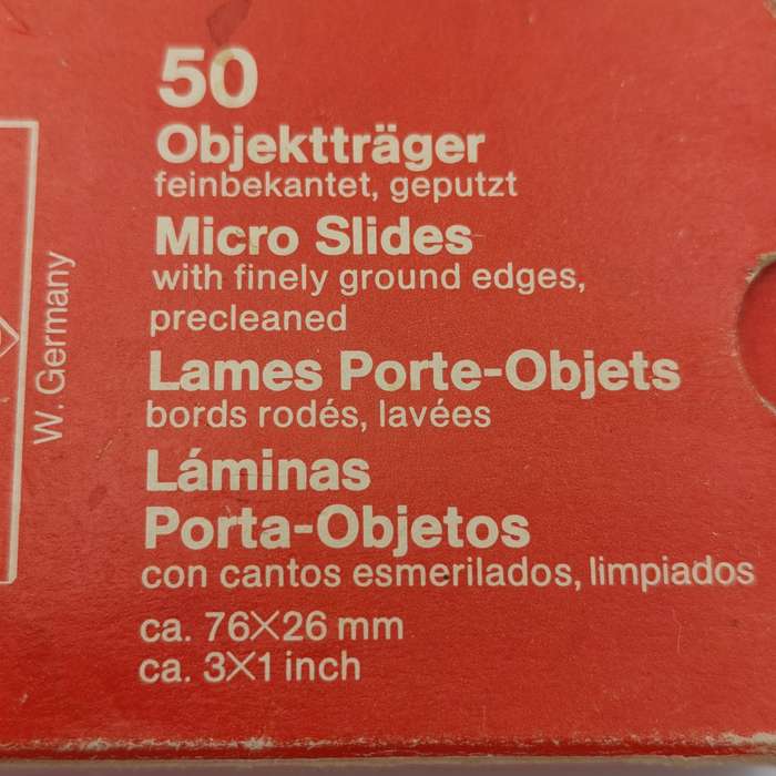 Vintage pack of microscope slides