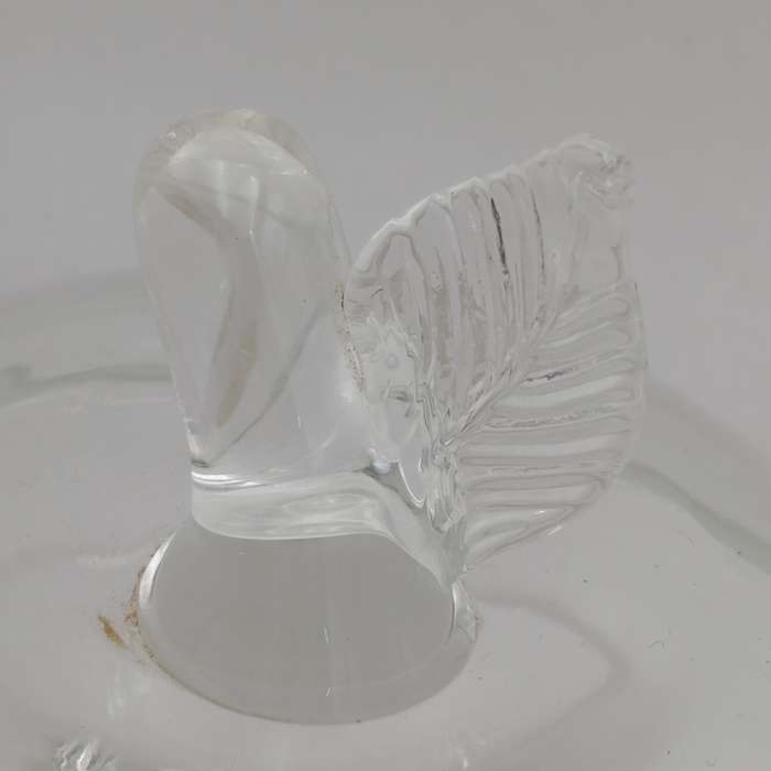 Vintage Bohemia Crystal sweets bowl with lid in shape of apple