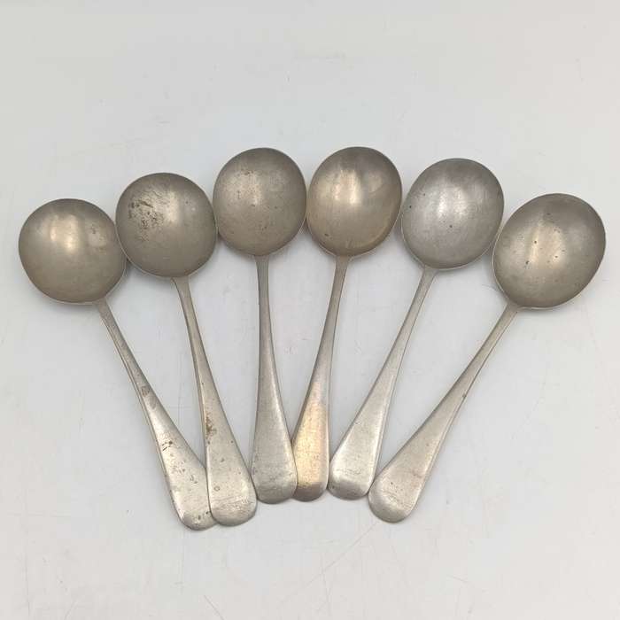 Set of 6 vintage Nickel silver spoons