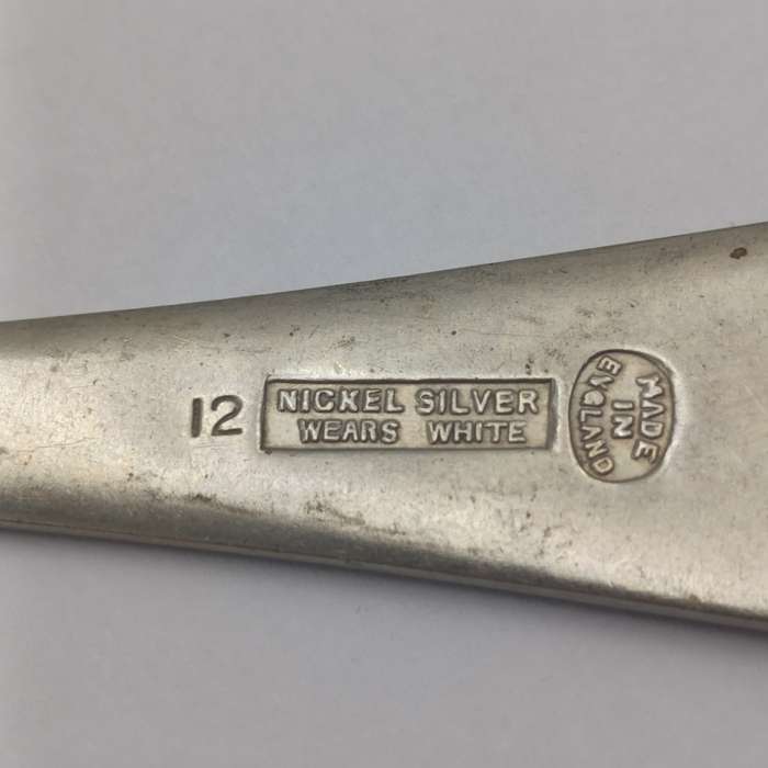 Set of 6 vintage Nickel silver spoons
