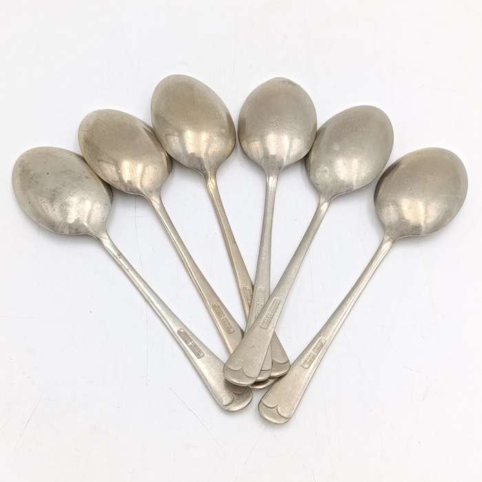 Set of 6 vintage nickel silver spoons
