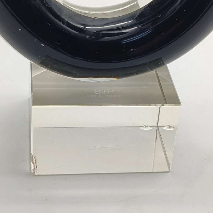 Murano glass black spiral Trophy - with chips on base
