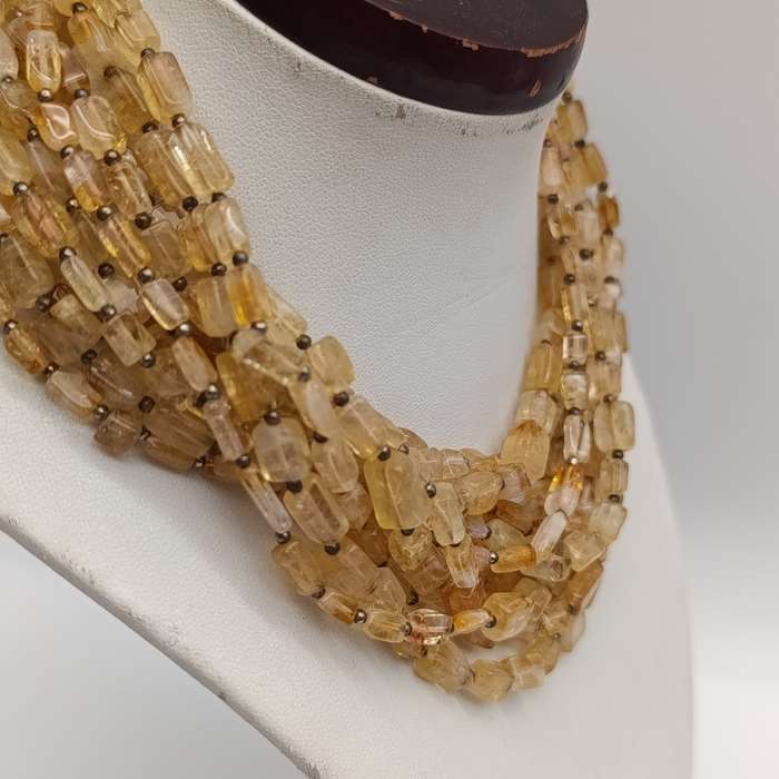 Vintage yellow citrine necklace - 100's of stones