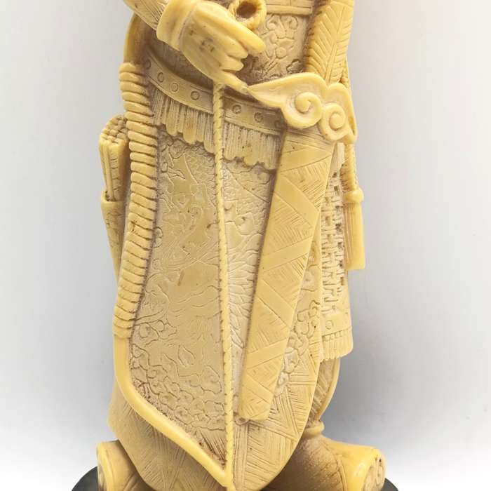 Chinese warrior statue on reconstituted wooden base