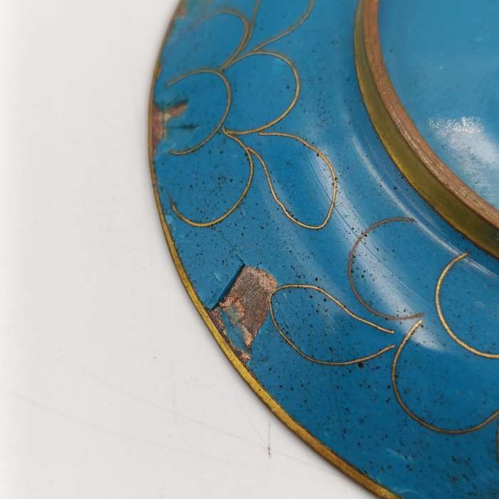 Vintage Cloisonne Sweets dish - some chips at bottom