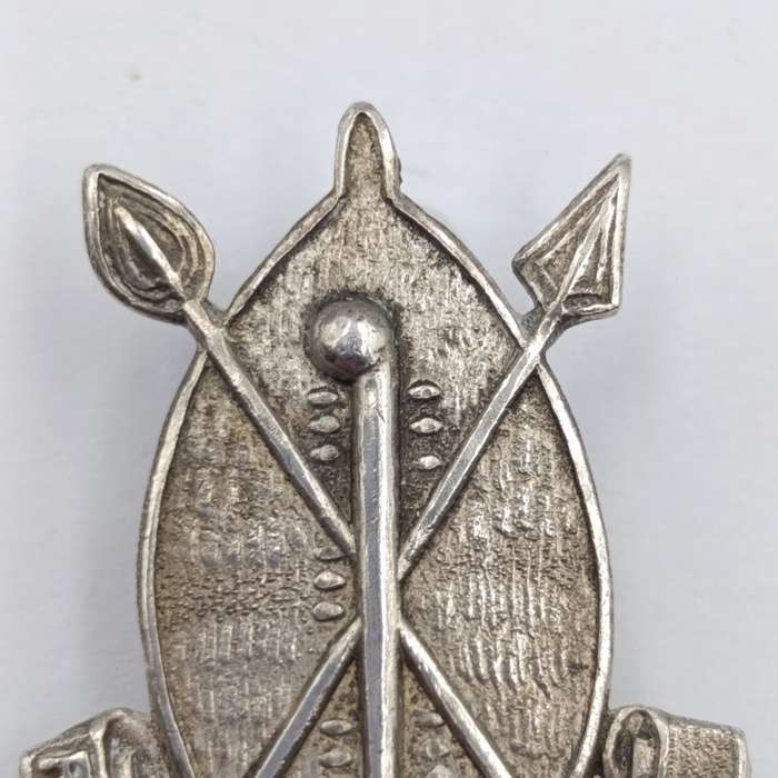 Rhodesian African Rifles sterling silver badge - engraved John at the back