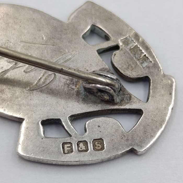 Rhodesian African Rifles sterling silver badge - engraved John at the back
