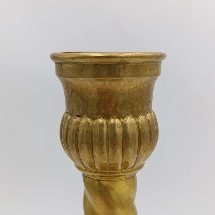 Antique brass candlestick - Height 32,5cm