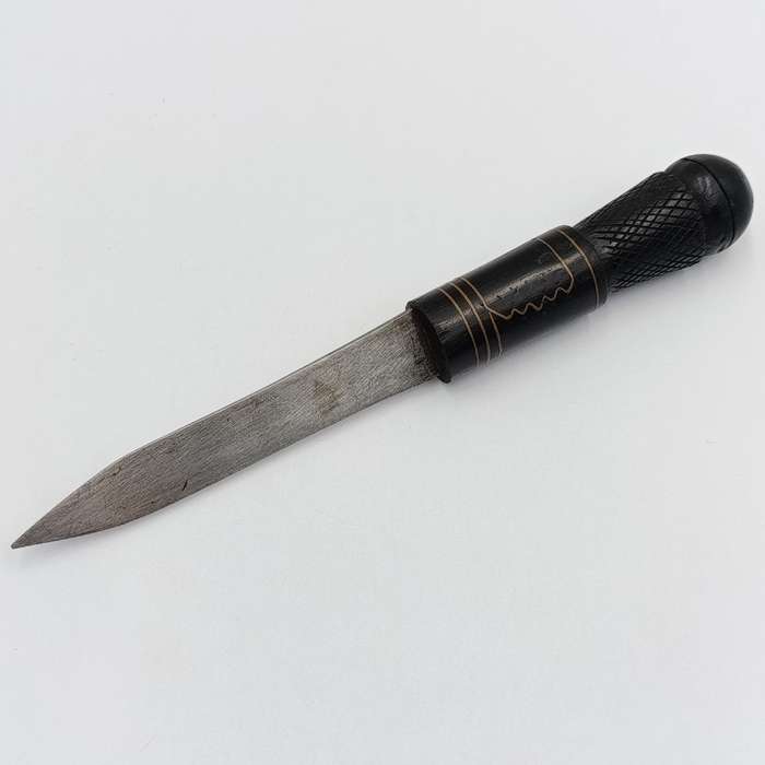 Antique wood with brass inlay dagger