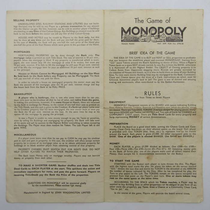 Vintage Monopoly set in Original box - almost complete