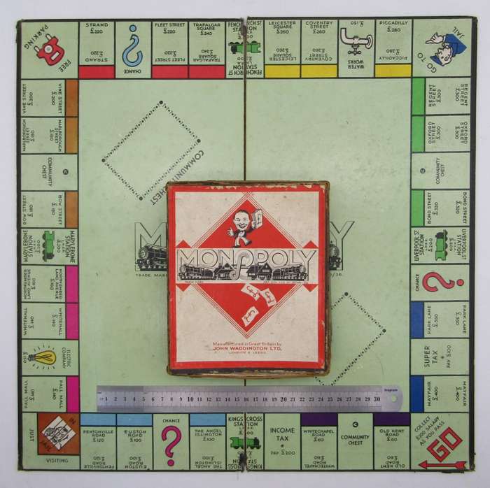 Vintage Monopoly set in Original box - almost complete