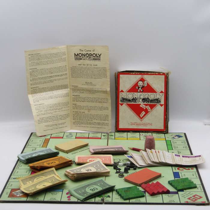 Vintage Monopoly set in Original box - almost complete
