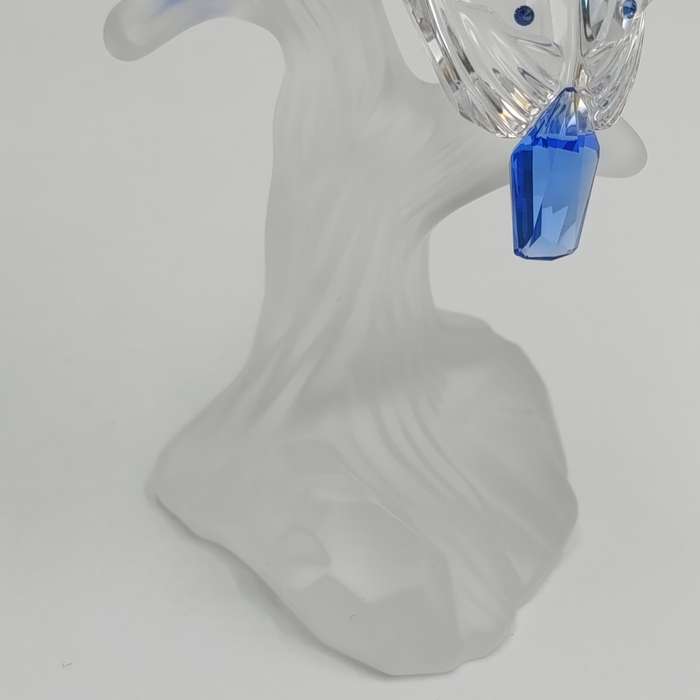 Swarovski Crystal Malachite Kingfishers figurine in box - no lid - minor damage to beak