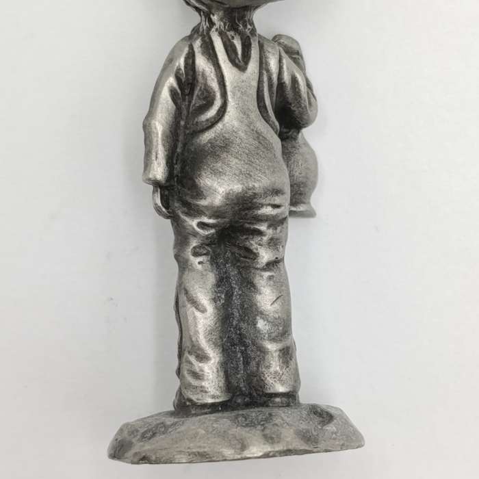Vintage Little Gallery fine pewter Christmas carols boy and girl
