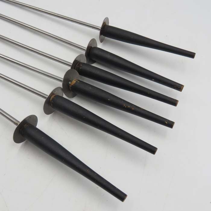 Vintage copper and brass fondue set with 6 forks