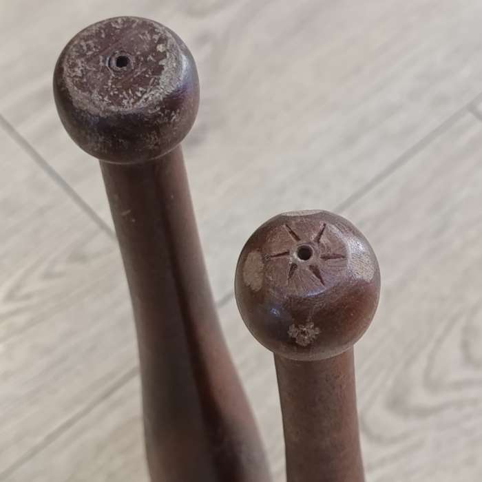 Pair of Vintage wooden juggling pins