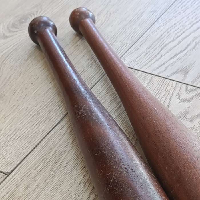 Pair of Vintage wooden juggling pins