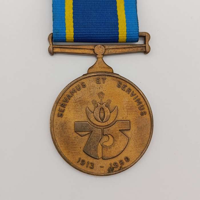 SA Police 75 Year medal issued to 234484T.A.R Constable FPH de Beer
