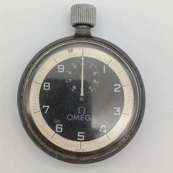 Vintage Omega 10 minute mechanical stopwatch - working press button is sticky