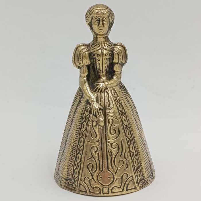 Vintage Brass Bell Lady with dress