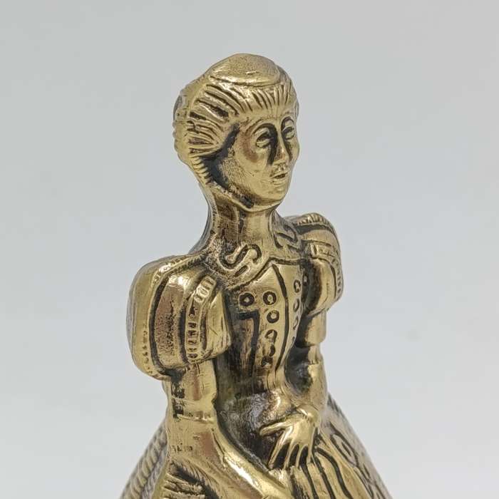 Vintage Brass Bell Lady with dress