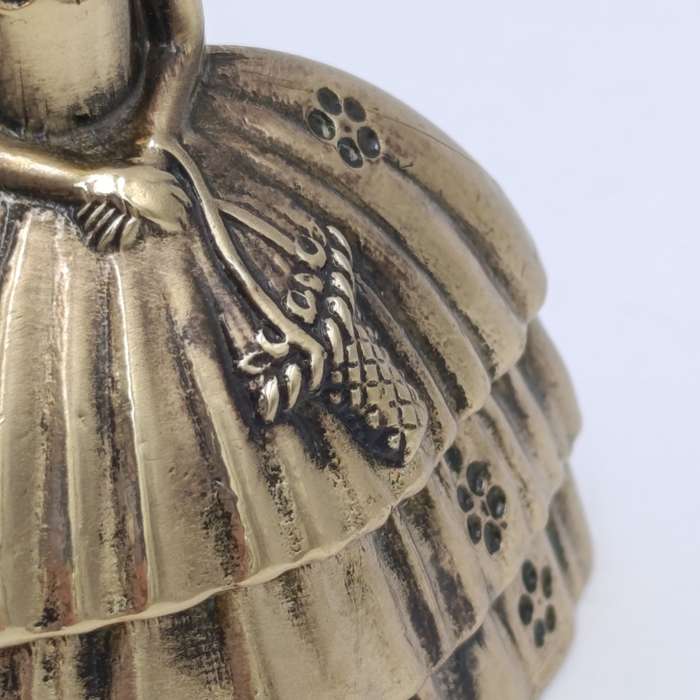 Vintage Brass Lady with dress bell
