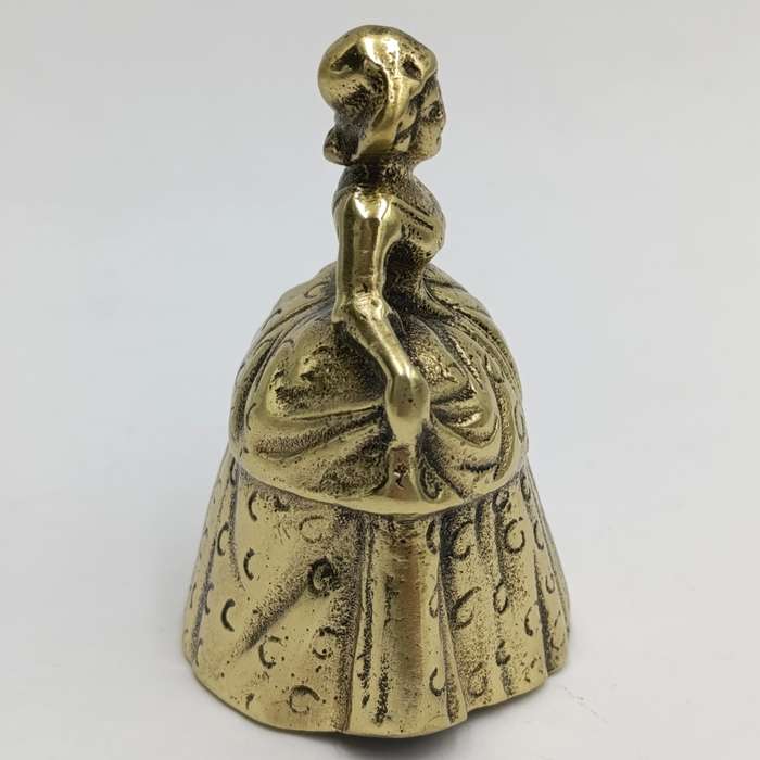 Vintage Brass Lady with dress bell