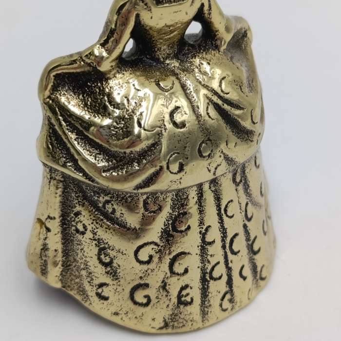 Vintage Brass Lady with dress bell