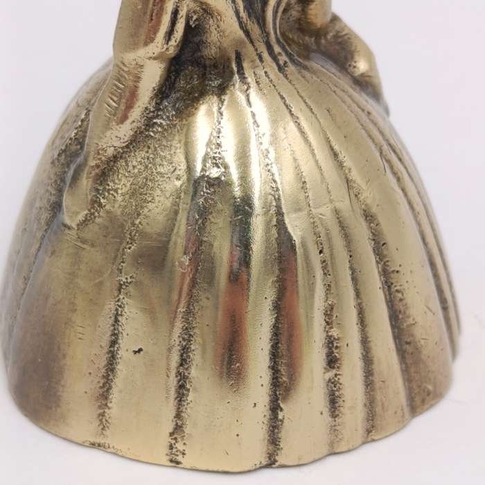 Vintage brass bell - lady with Victorian hoop skirt