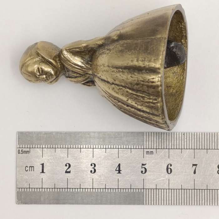 Vintage brass bell - lady with Victorian hoop skirt