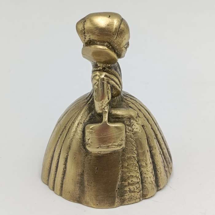 Vintage brass bell - lady with Victorian hoop skirt