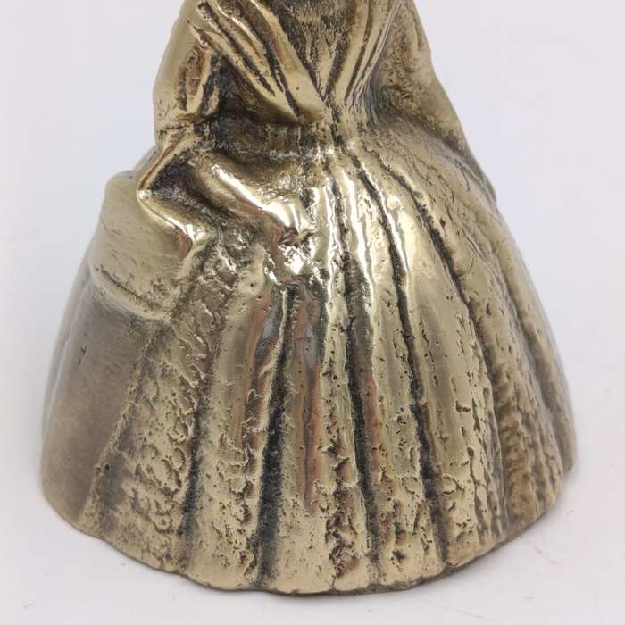 Vintage brass bell - lady with Victorian hoop skirt