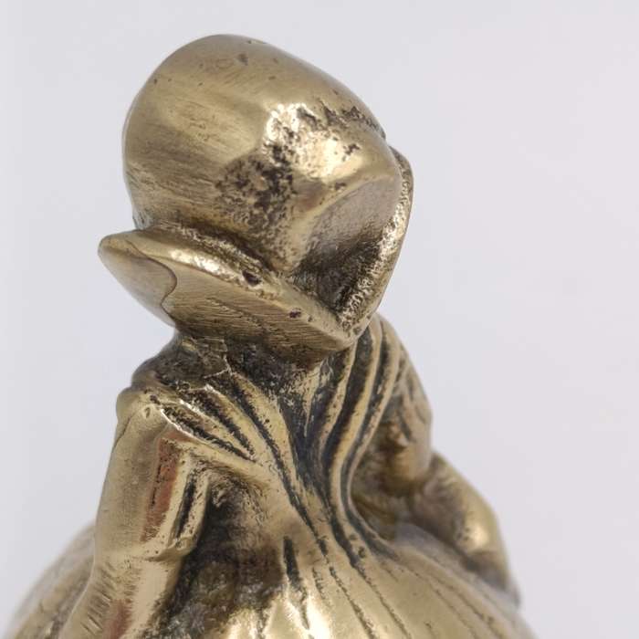 Vintage brass bell - lady with Victorian hoop skirt