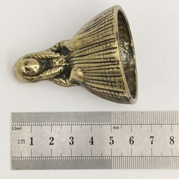 Vintage Brass Bell Lady with dress