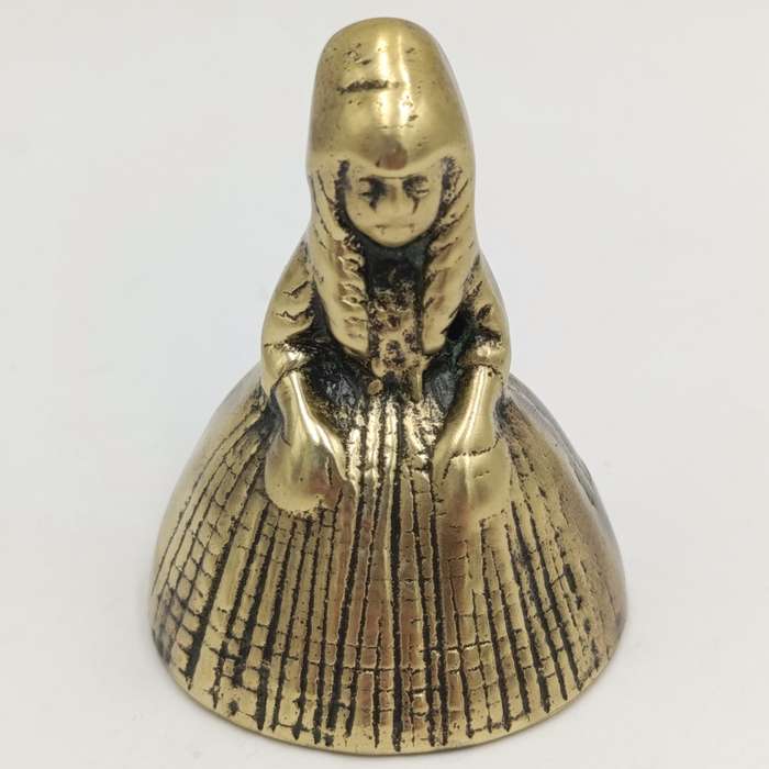 Vintage Brass Bell Lady with dress