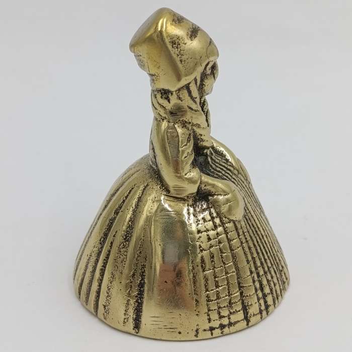 Vintage Brass Bell Lady with dress