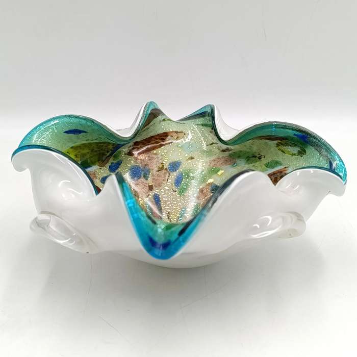 Beautiful Murano glass multi-color Tutti Frutti Sweets dish