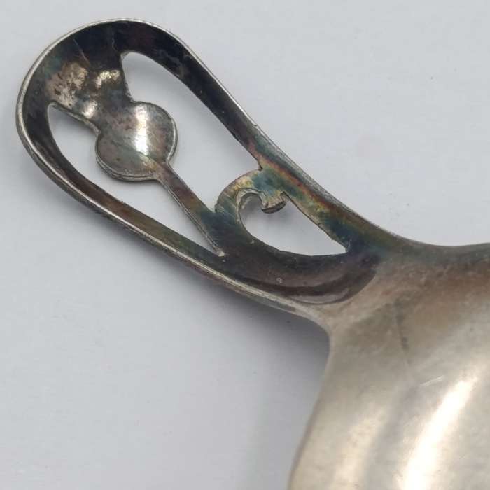 Antique Scottish silverplated tea caddy spoon with thistle design