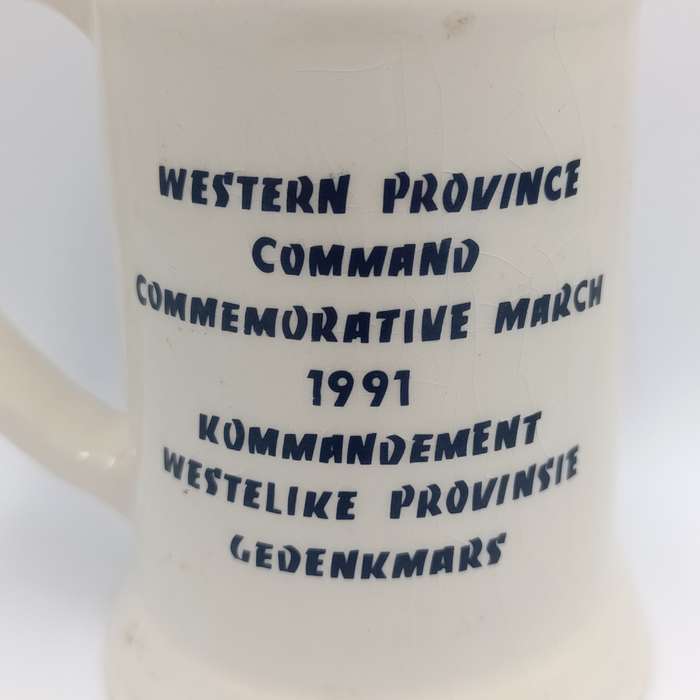 SADF Western Province command 1991 commemorative march mug