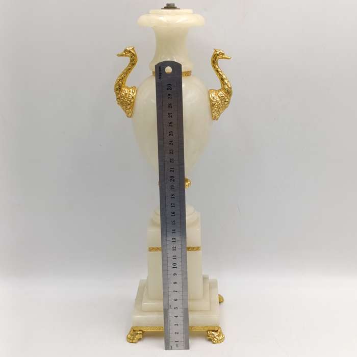 Pair of vintage Alabaster lamps - no fittings - beautiful pieces - Height 38cm