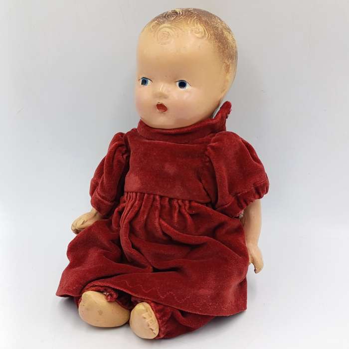 Vintage Composite Doll with hand made suit