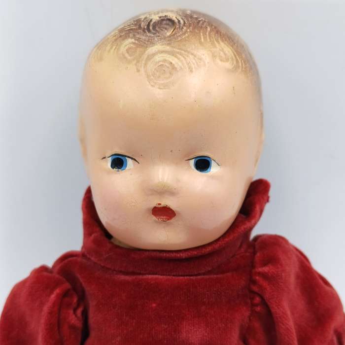 Vintage Composite Doll with hand made suit