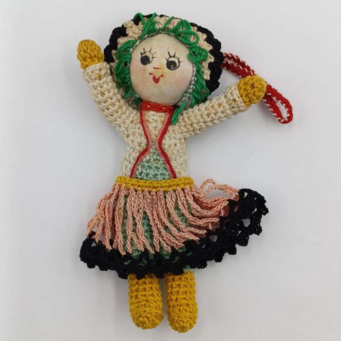 Vintage Japan Crochet Knitted doll - handmade - Dollhouse doll