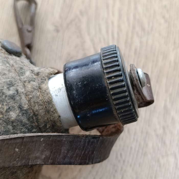 WW2 German water bottle canteen with cover and leather strap