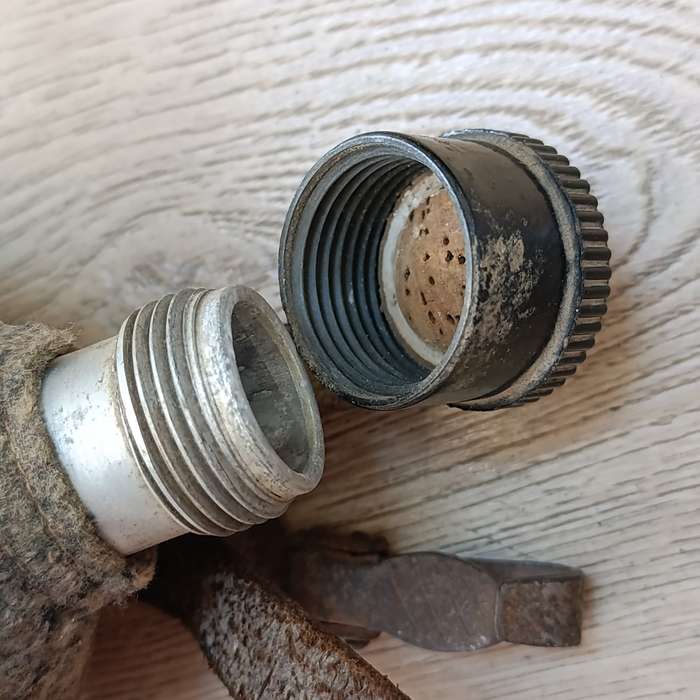 WW2 German water bottle canteen with cover and leather strap