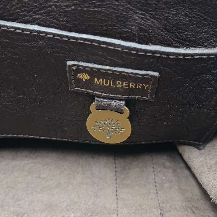 Original Mulberry dark brown leather handbag - serial number 312703